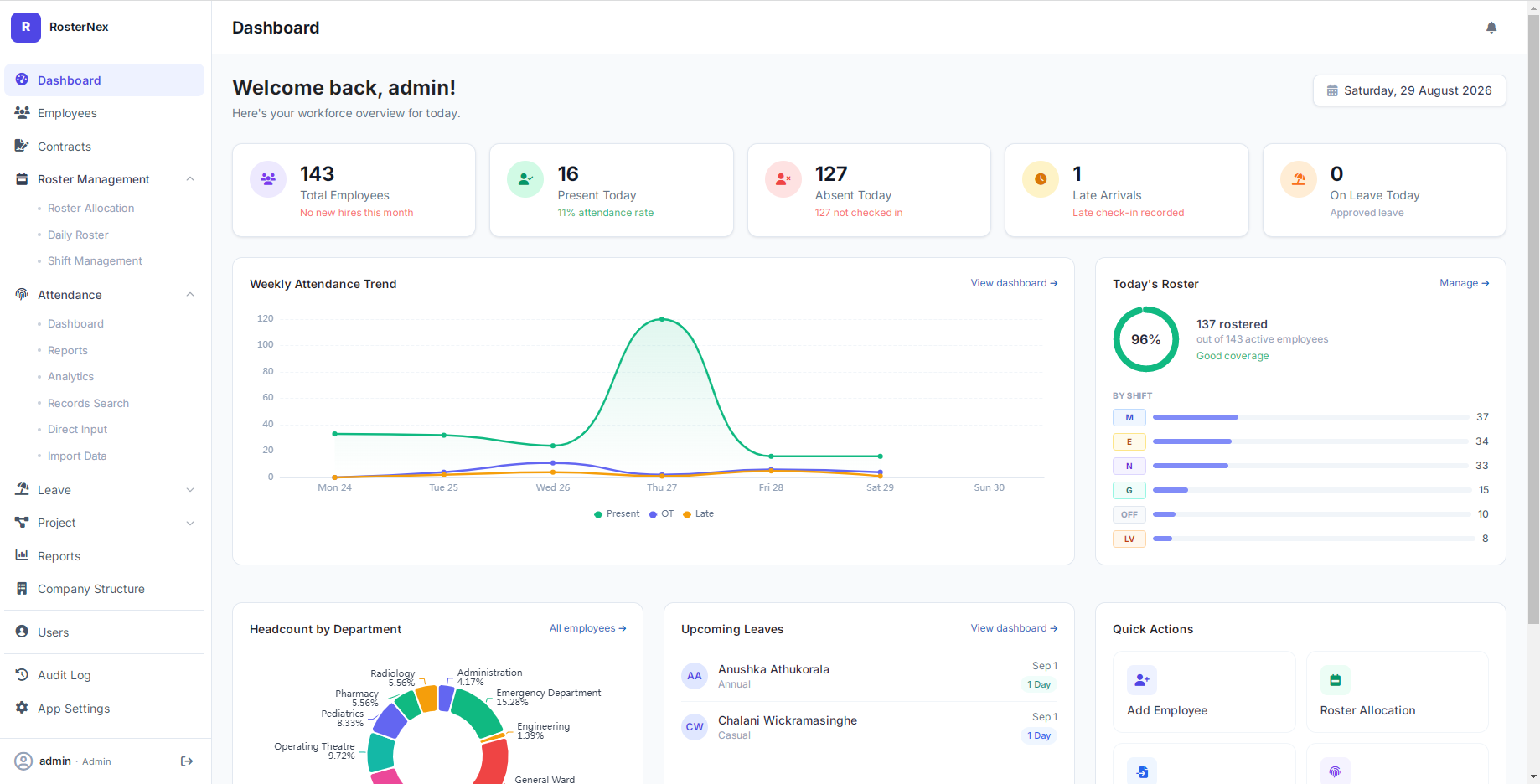WorkNex Admin Dashboard